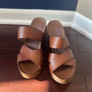Blowfish Brown Wedge Sandals Size 8.5